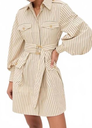 Zimmermann Utility Mini Dress In Almond Stripe