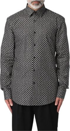 HUGO BOSS Casual Shirts, male, Black, S, Paisley Print Dress Shirt