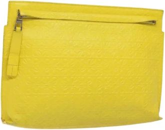 Loewe Pre-owned Leren Clutch - Dames - Vintage Clutch - Geel - ONE Size - Leer - Vintage