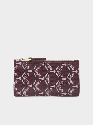 Liberty Womens Iphis burgundy zippered card case Made with Liberty Fabric