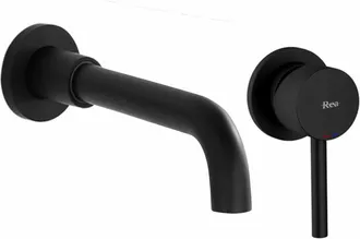 Rea rubinetto lavabo da incasso lungo long black + box
