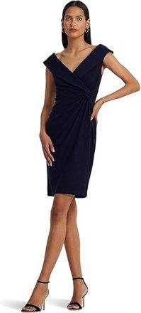 Lauren Ralph Lauren Womens Lauren Ralph Lauren Dress Blue Twist Front Off the Shoulder APP2935