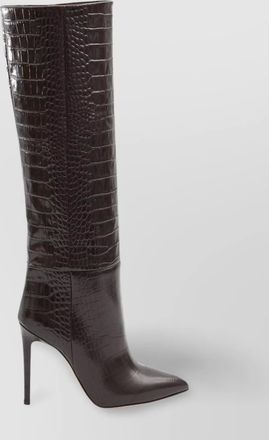 PARIS TEXAS croco embossed leather knee-high boots