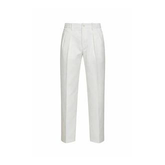 Tagliatore Cropped Trousers, male, White, Size: 2XL Gord Trousers