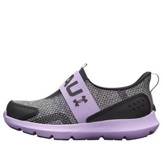 Under Armour (TD) Under Armour Surge 3 Slip Running Shoes Jet Grey Nebula Purple 3026533-101