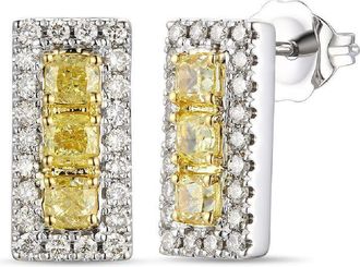 Le Vian Ladies Yellow Diamonds Earrings set in 14K Two Tone Gold