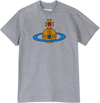 Vivienne Westwood Oversized Orb Klassiek T-shirt - Dames - T-shirts - Grijs - 2XS - Katoen - Tops