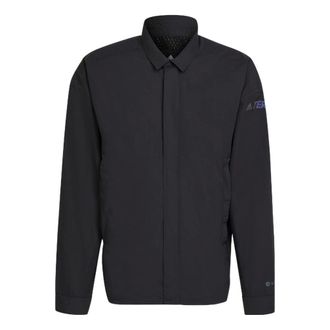 adidas Mens adidas Terrex C Myshelter W.r Colorful Logo Stripe Printing Lapel Jacket Black H65697