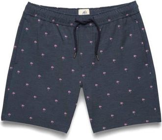 Surfside Supply Co. Jimmy 6.5 Palm Volley in Navy Palm at Nordstrom, Size Xx-Large