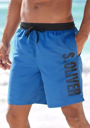 s.Oliver Badeshorts S.OLIVER, Herren, Gr. XXL (58/60), Lang, blau (blau (langgr&ouml;sse)), Microfaser, Polyester, Badehosen Badeshorts