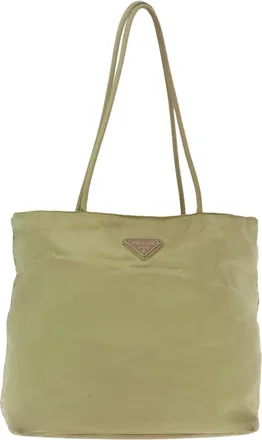 Prada Beige Synthetic Tote Bag (Pre-Owned)