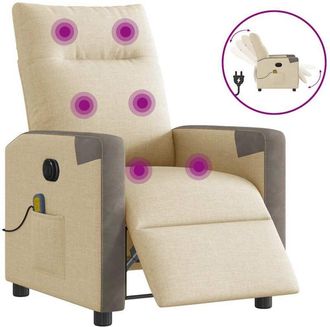 vidaXL Vidaxl - Sill&oacute;n Reclinable De Masaje El&eacute;ctrico Tela Color Crema