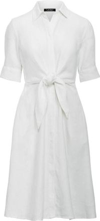 Ralph Lauren Wakana 3/4 Mouw Casual Jurk - Dames - Shirt Kleedjes - Wit - XL - Linnen - Kleedjes