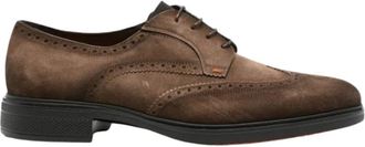 Santoni Easy Brogues Derby - Heren - Nette schoenen - Bruin - 39 1/2 EU - Su&egrave;de - Schoenen