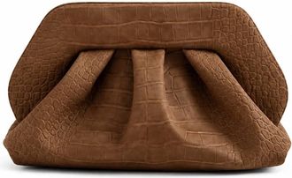 Themoir&egrave; Bios Medium Rocky Road Croco Effect Vegan Suede Shoulder Bag