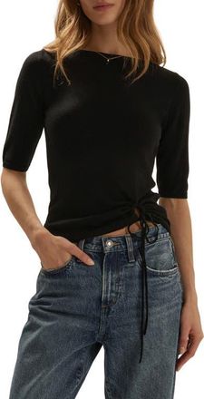 Favorite Daughter Side Eye Wool Top in Black at Nordstrom, Size X-Large