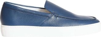 Doucal's Blauwe Leren Loafers - Heren - Loafers - Blauw - 43 EU - Leer - Schoenen