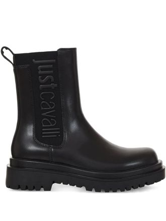 Just Cavalli Laarzen met plateauzool en logodetail - Zwart