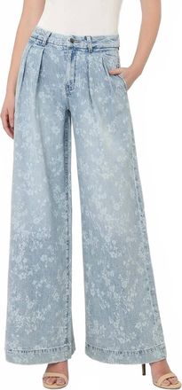 Flying Monkey Shower Me Wide Leg Jean In Floral Print