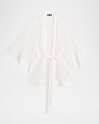 Kiki De Montparnasse Petite Fleur Sheer Lace Kimono Robe