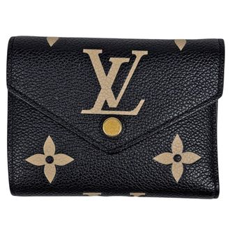 Louis Vuitton Beige Bicolor Black Noir Monogram Empreinte Wallet (Tri-Fold) (Pre-Owned)