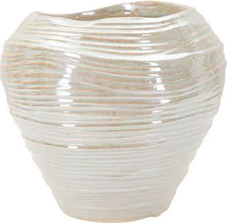 Dmora Vaso, Acabamento Com Efeito Materico Cor Estrutura Branco, Sombra Cor Estrutura Creme, Rosa - Batobamo