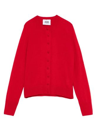 Alpha Studio button-front cardigan - women - Fabric - 40 - Red
