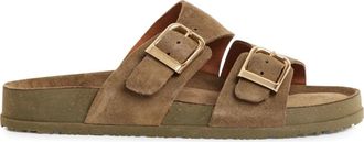 Tamaris Schoenen, Dames, Groen, 39 EU, Leer, Platte Sandalen