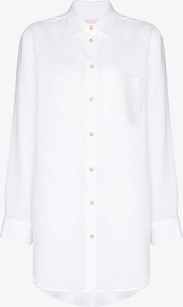 Asceno Oversized Linen Shirt - Womens - Linen/Flax