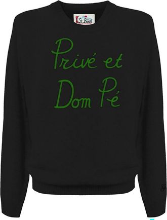 MC2 Saint Barth Prive Et Dompe 00 Emb Black Crewneck Sweater