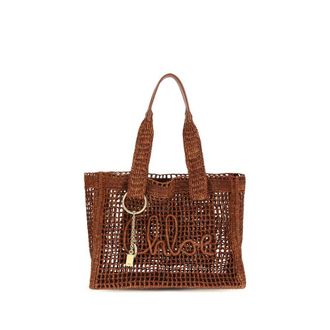 Chlo&eacute; Brown Raffia Shoulder Womens Bag