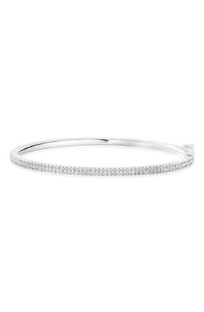 Crislu Pav&eacute; Cubic Zirconia Bangle Bracelet in Silver at Nordstrom