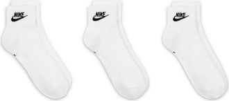Nike Assorted 3-Pack Dri-FIT Essential Ankle Socks in White/Black at Nordstrom Rack, Size Large