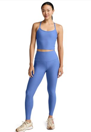 Beyond Yoga Spacedye Caught In The Midi High Waist Leggings In Wildflower Blue Heather