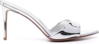 Giuliano Galiano 80mm Alixia sandals - women - Leather/Calf Leather/Calf Leather - 37.5 - Silver