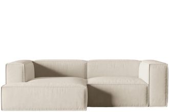 MICADONI Modulares 3-Sitzer Design Ecksofa Nuria mit Eckteil links - Samtbezug