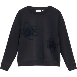 Comma Sweatshirt met bloemenapplicatie - Dames - Sweatshirts & Hoodies - Blauw - Maat: M