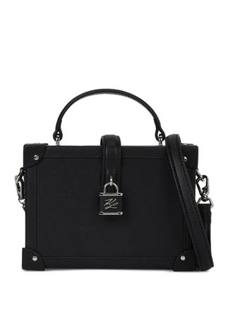 Karl Lagerfeld K/Autograph padlock-detail trunk bag - women - Leather - One Size - Black