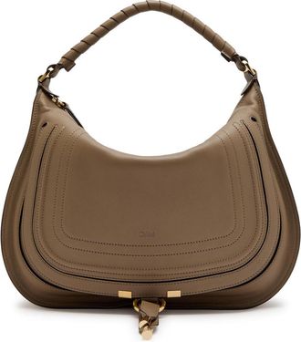 Chlo&eacute; Marcie Medium Leather Shoulder bag - Taupe - One Size
