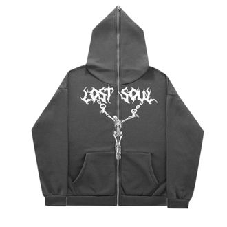 Generic Men Zip Up Hoodie Y2k Vintage Graphic Skull Printed Oversized Hooded Sweatshirt Jacket Pullover TopAesthetic Streetwear