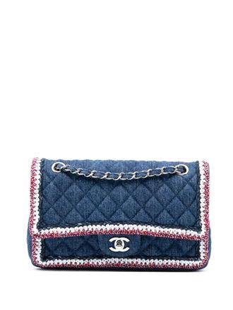 Chanel 2018-2019 Medium Classic Denim Braided Single Flap shoulder bag - women - Denim - One Size - Blue