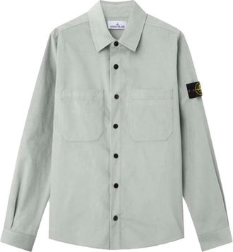 Stone Island Casual Shirts, male, Green, XL, Compass Shirt