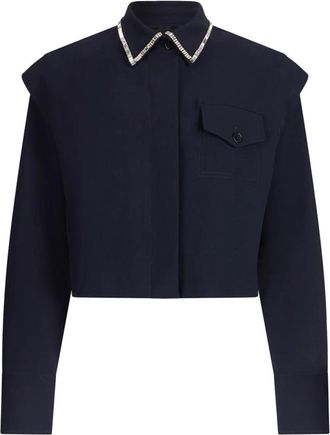 Liu Jo Jassen, Dames, Blauw, 2Xs, Polyester, Rhinestone Shirt