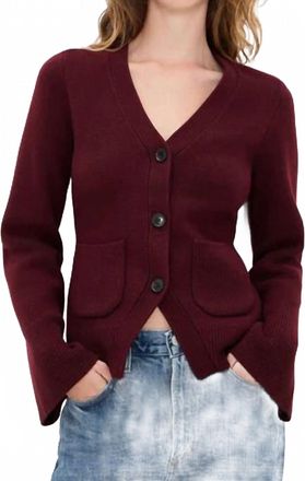 Pistola Denim Aeron V-Neck Cardigan In Claret