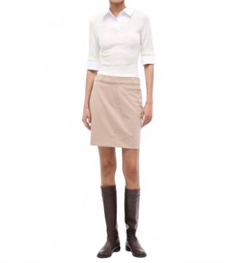 Staud Geo Mini Dress In Barley/ivory
