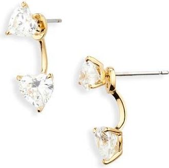 Nadri Cubic Zirconia Heart Front/Back Earrings in Gold at Nordstrom Rack
