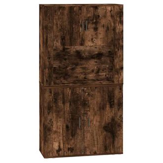 Berkfield Home Highboard Smoked Oak Engineered Wood in Brown