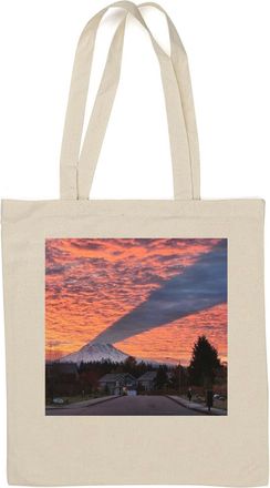 Generic Mount Rainier casts a shadow at sunset photo art Natural Cotton Tote Bag White