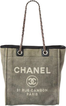 Chanel Blue Denim Deavuille Mm Tote (Authentic Pre-Loved)