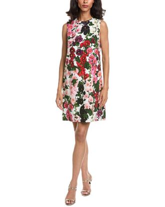 Oscar De La Renta Hollyhock Poplin Shift Dress